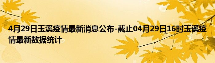 玉溪最新疫情概况概览